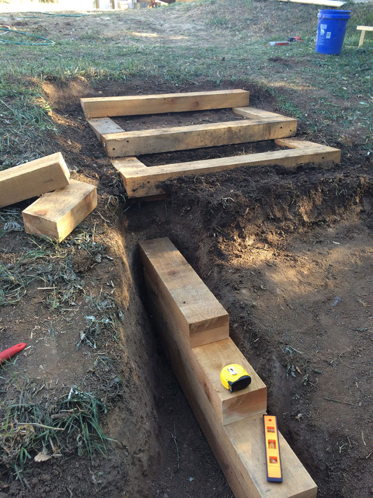 Landscape Timber Backyard Steps Our Homestead Life