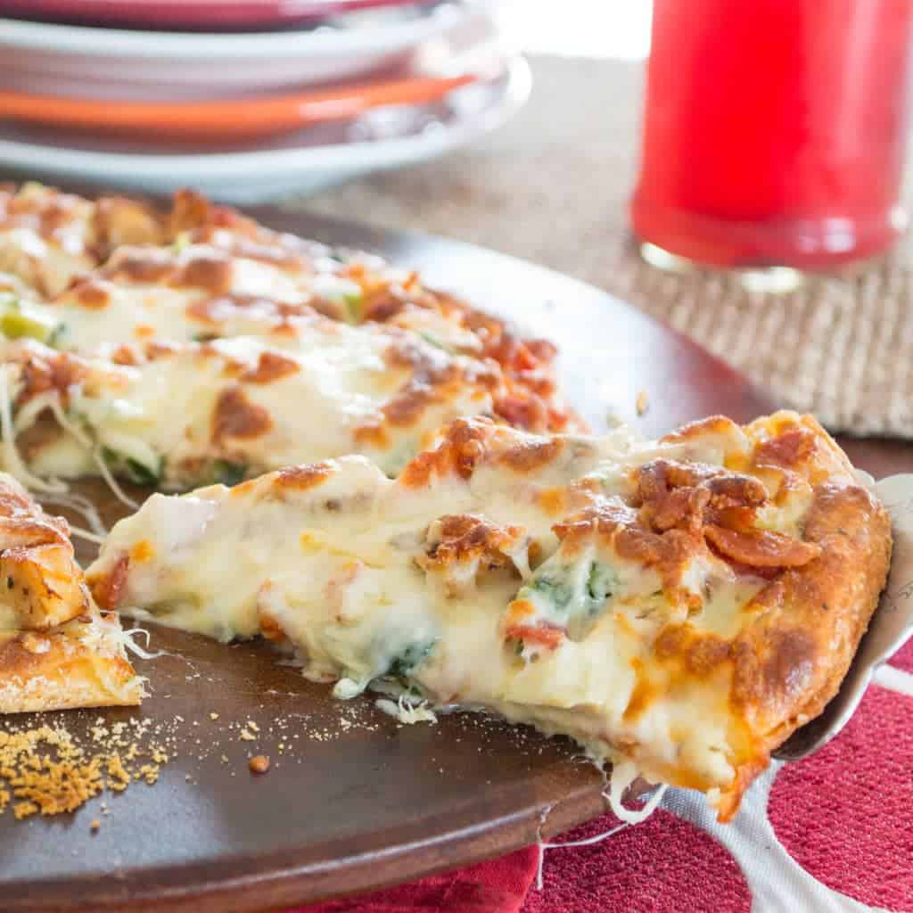 KETO Pizza - Chicken Bacon Artichoke | Low Carb Pizza Crust Recipe too