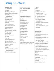 Whole30 Meal Plan & Grocery Lists (4 weekly plans: FREE)